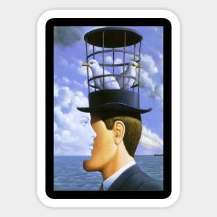 Rene Magritte Bird on Head Sticker